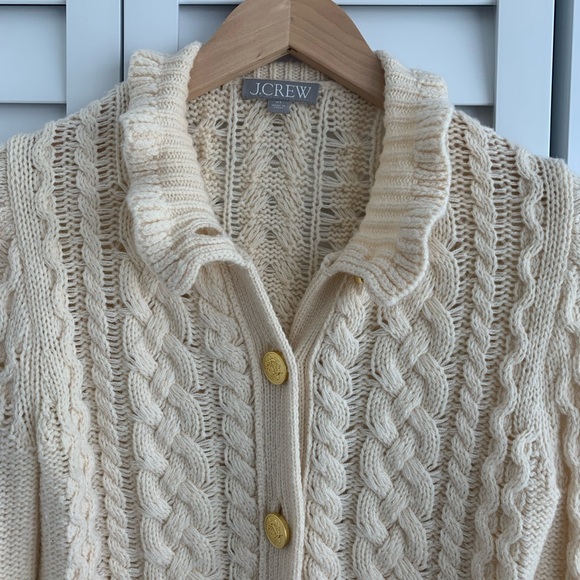 J. Crew Cream Cable Knit Cardigan - Picture 5 of 7